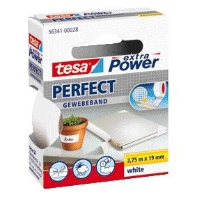 Tesa - Textile ® extra Power Perfect 2,75mx19mm blanc | 10 pièces