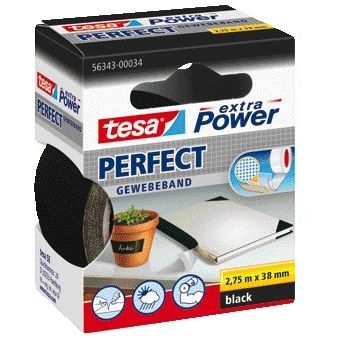 Tesa - Textile ® extra Power Perfect 2,75mx38mm noir | 6 pièces