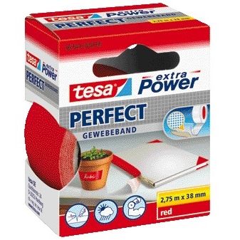 Tesa - Textile ® extra Power Perfect 2,75mx38mm rouge | 6 pièces