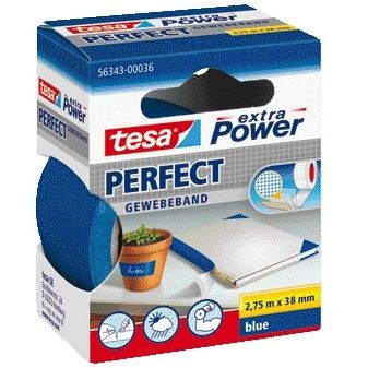 Tesa -  Textiele perfect 2.75mx38mm blauw | 6 stuks