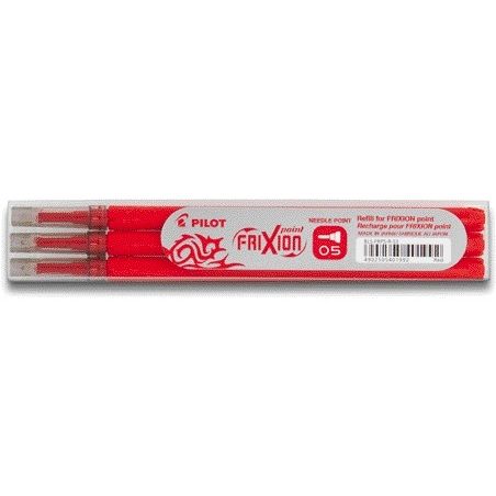 Pilot - Recharge pour stylo roller friXion fine rouge, lot de 3 pièces