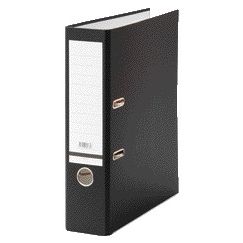 Qbasic - Ordner A4 80mm Karton schwarz | 20 Stück