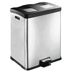 EKO - Poubelle à pédale Rejoice 2x30 litres inox mat