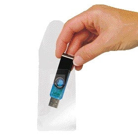 Quantore - Cache USB Djois 52,5x90mm avec fermeture, autocollant, transparent