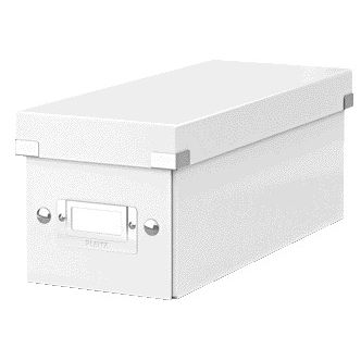 Leitz - Boîte de rangement CD Click Store WOW carton recyclé 143x136x352mm blanc