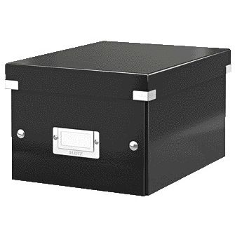 Leitz - Boîte de rangement Click Store WOW petit carton recyclé 200x148x250mm noir