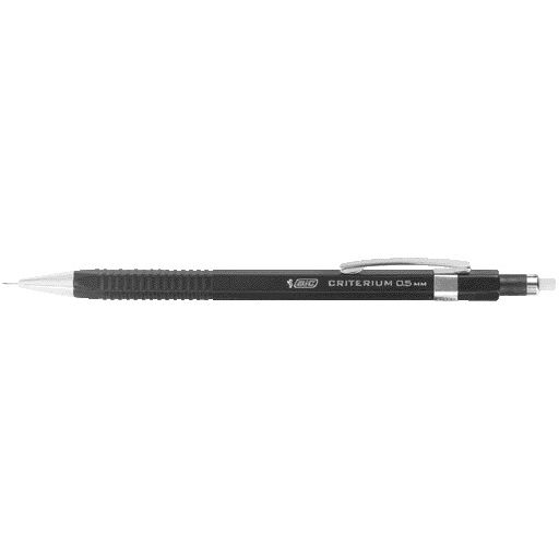 BIC - Porte-mine HB 0,5mm avec pince métallique gomme | 12 pièces