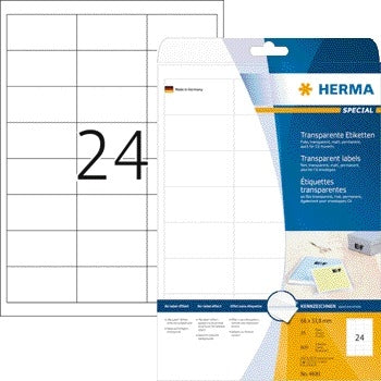 HERMA - Etiquette 4681 66x33,8mm transparente 600 pièces