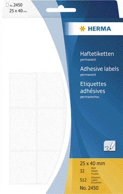 HERMA - Etiquette 2450 25x40mm blanc 512 pièces