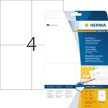 HERMA - Etikett 4229 105x148mm A6 Korrektur weiß 100 Stück