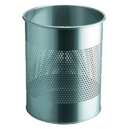 Durable - Corbeille à papier 3310-23 15 litres perforation 165mm argent