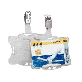 Durable -  Veiligheidspashouder 8118 open met clip 54x85mm