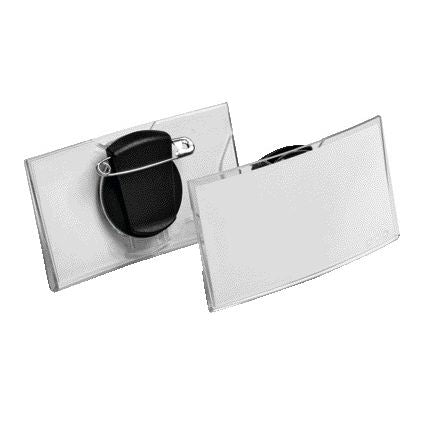 Durable -  Badge  8124 convex met combiklem 40x75mm | 25 stuks