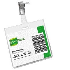 Durable -  Badge 8003 met clip liggend gesloten 60x90mm | 25 stuks