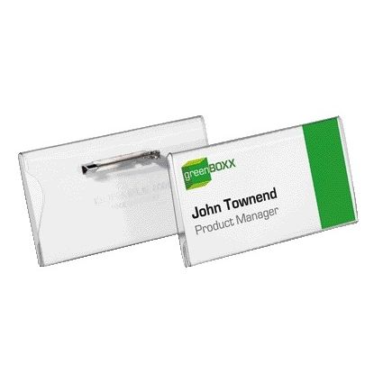 Durable -  Badge  8001 met speld en klemrand 40x75mm