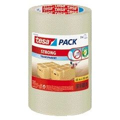 Tesa - Pack d'emballage® Strong 66mx50mm PP transparent 3 rouleaux