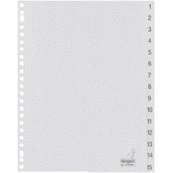 Kangaro - Tabs 23-Loch G415CM 1-15 nummeriert grau PP | 20 Stück