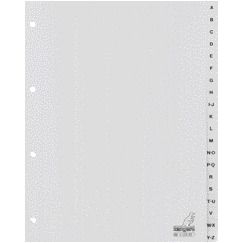 Kangaro - Onglets 4 trous G420AZ 20 pièces alphabet gris PP | 25 pièces