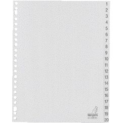 Kangaro - Languettes 23 trous G420CM 1-20 numérotées gris PP