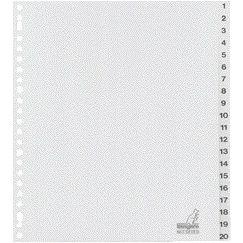 Kangaro - Onglets 23 trous G420CM-B 1-20 larges numérotés PP