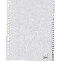 Kangaro - Languettes 23 trous G431CM 1-31 numérotées gris PP
