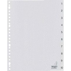Kangaro - Onglets 23 trous G410CM 1-10 numérotés gris PP