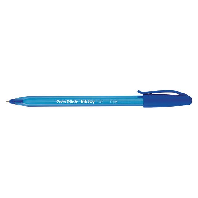 Paper Mate - Balpen InkJoy 100 met dop, blauw, doos 80 + 20 gratis