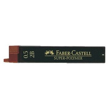 Faber-Castell - Bleistiftmine 2B 0,5 mm Superpolymer-Röhre mit 12 Stück