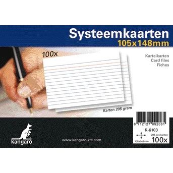 Kangaro - Cartes système A6 105x148mm 100 pièces