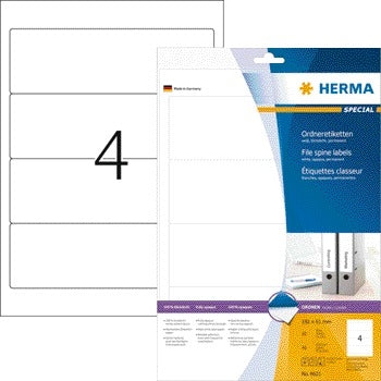 HERMA - Contre-étiquette 8621 large 61x192mm autocollante blanc