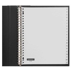 Quantore - Onglets A4 23 trous 20 parties avec A-Z large gris