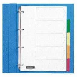 Quantore - Onglets 4 trous 5 pièces assortiment d'onglets PP