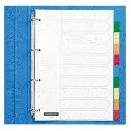 Quantore - Onglets 4 trous 10 pièces assortiment d'onglets PP