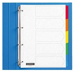 Quantore - Onglets carton 4 trous 5 pièces blanc