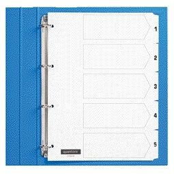 Quantore - Onglets 4 trous 1-5 numérotés en carton blanc