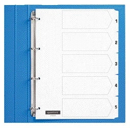 Quantore - Onglets 4 trous 1-5 carton blanc numérotés | 25 pièces