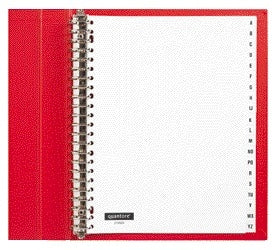 Quantore - Tabs 23 Löcher 20 Teile mit Alphabet weiß PP | 10 Stück