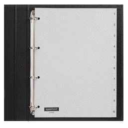 Quantore - Onglets 4 trous 1-10 numérotés gris PP