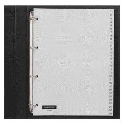 Quantore - Onglets 4 trous 1-31 numérotés gris PP | 5 pièces