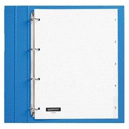 Quantore - Tabs 4-Loch 1-5 nummeriert weiß PP | 25 Stück