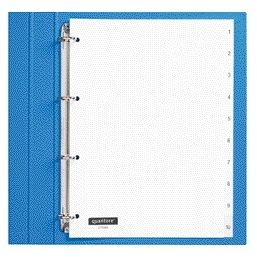 Quantore - Tabs 4-Loch 1-10 nummeriert aus weißem PP