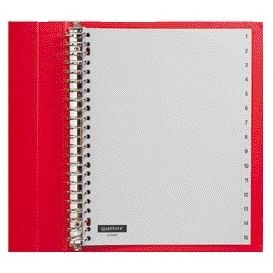 Quantore - Onglets 23 trous 1-15 numérotés gris PP | 10 pièces