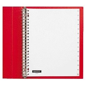 Quantore - Onglets 23 trous 1-15 numérotés blanc PP