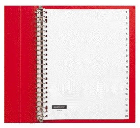 Quantore -  Tabbladen 23-gaats 1-20 genummerd wit PP