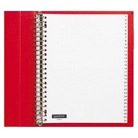 Quantore - Onglets 23 trous 1-31 numérotés blanc PP | 5 pièces