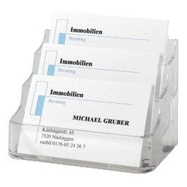 Sigel - Tiroir cartes de visite VA130 3 compartiments pour 3x70 cartes 94x85mm plastique dur transparent