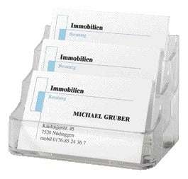Sigel - Tiroir cartes de visite VA130 3 compartiments pour 3x70 cartes 94x85mm plastique dur transparent | 20 pièces