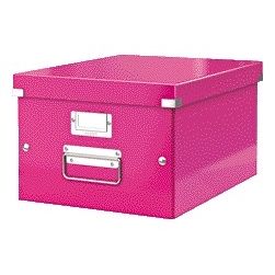 Leitz - Boîte de rangement Click Store WOW moyen carton recyclé 281x200x370mm rose