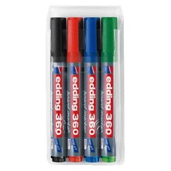 Edding - Whiteboard-Marker 360 rund 1,5-3 mm sortiertes Set mit 4 Stück