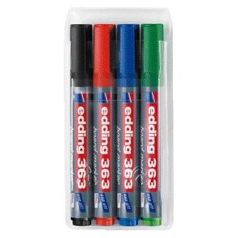 Edding - Marqueur pour tableau blanc 363 diagonale 1-5mm assorti lot de 4 pièces